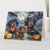 Dachshund Halloween Spokenig  Kaart (Voorkant)