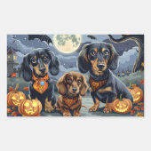 Dachshund Halloween Spokenig Rechthoekige Sticker (Voorkant)