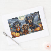 Dachshund Halloween Spokenig Rechthoekige Sticker (Envelop)