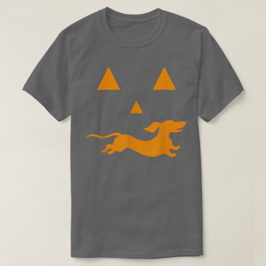 Dachshund Halloween Spooky Face Funny Dog Classic T-shirt (Design voorkant)