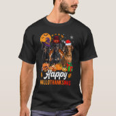 Dachshund Halloween Thanksgiving Kerstmis T-shirt (Voorkant)
