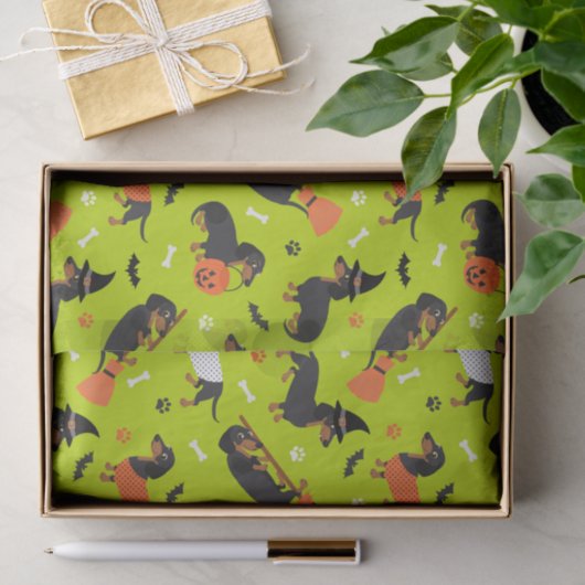 Dachshund Halloween Tissuepapier (Geschenk)