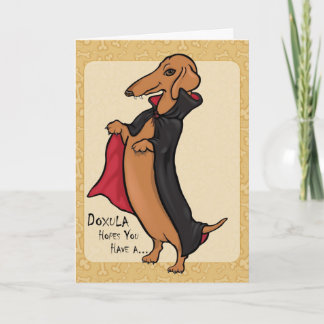 Dachshund Halloween Vampier Kaart