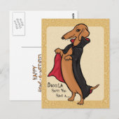 Dachshund Halloween Vampire Briefkaart (Voorkant / Achterkant)
