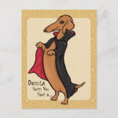 Dachshund Halloween Vampire Briefkaart (Voorkant)