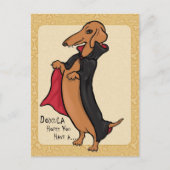 Dachshund Halloween Vampire Briefkaart (Voorkant)