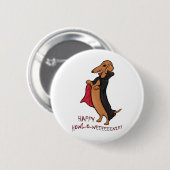 Dachshund Halloween Vampire Ronde Button 5,7 Cm (Voorkant /achterkant)