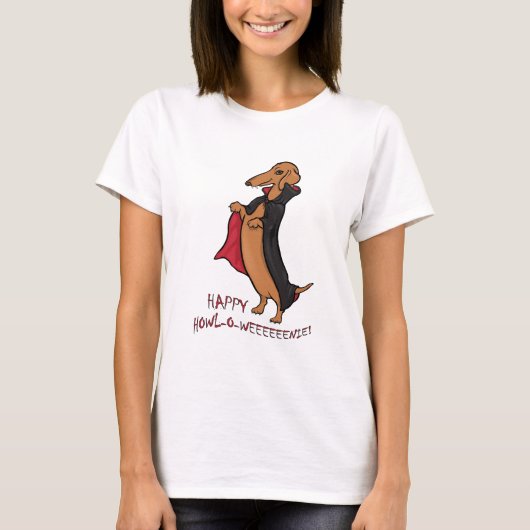 Dachshund Halloween Vampire T-shirt (Voorkant)