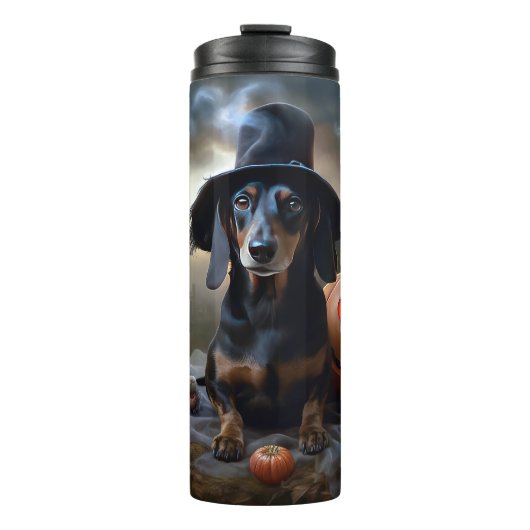 Dachshund Halloween Verschrikkelijk Thermosbeker (Voorkant)
