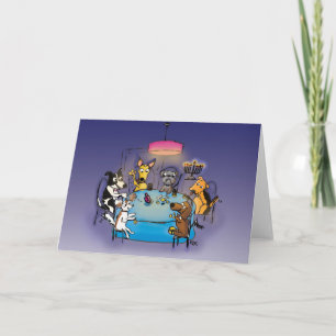 Dachshund Hanukkah Card!  Honden die Driedel spele Kaart