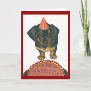 Dachshund Happy Birthday Card Kaart