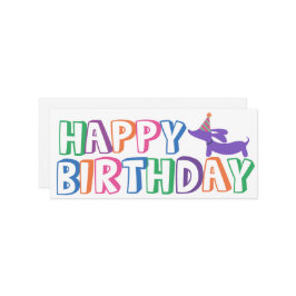 Dachshund Happy Birthday Card Long Kaart