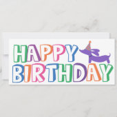 Dachshund Happy Birthday Card Long Kaart (Voorkant)