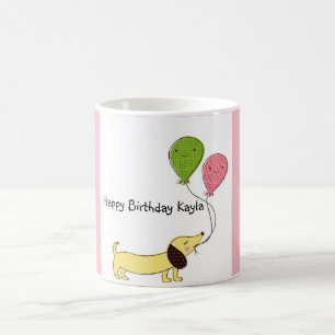 Dachshund Happy Birthday Gepersonaliseerd Mok