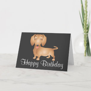 Dachshund Happy Birthday-kaart - Verse binnenkant Kaart