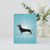 Dachshund Happy Birthday-ontwerp Briefkaart (Staand voorkant)