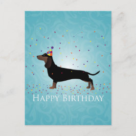 Dachshund Happy Birthday-ontwerp Briefkaart