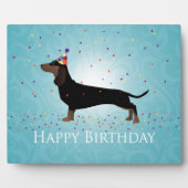 Dachshund Happy Birthday-ontwerp Fotoplaat (Voorkant)