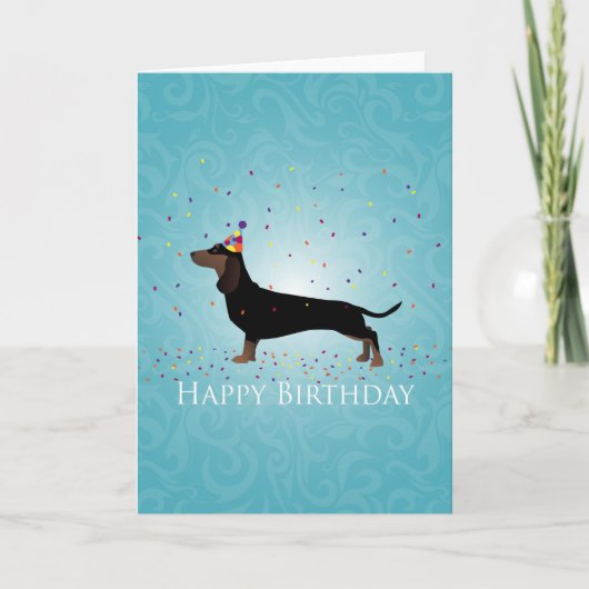 Dachshund Happy Birthday-ontwerp Kaart (Voorkant)