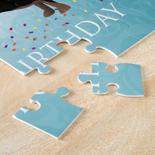 Dachshund Happy Birthday-ontwerp Legpuzzel (Zijkant)