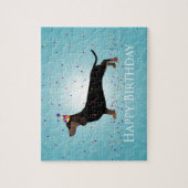 Dachshund Happy Birthday-ontwerp Legpuzzel (Verticaal)