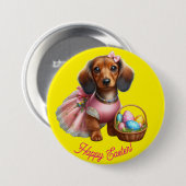 Dachshund Happy Easter Button (Voorkant /achterkant)