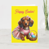 Dachshund Happy Easter  Kaart (Voorkant)