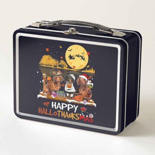 Dachshund Happy Hanksmas Halloween Thanksgiv (Voorkant)