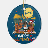 Dachshund Happy Hanksmas Halloween Thanksgiv Keramisch Ornament (Links)