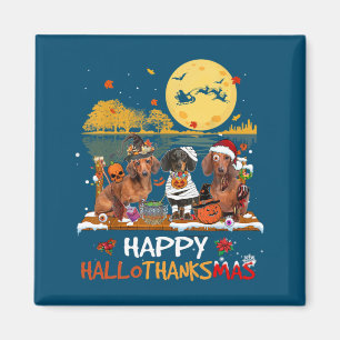 Dachshund Happy Hanksmas Halloween Thanksgiv Magneet
