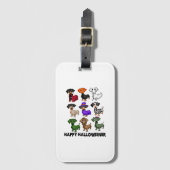 Dachshund Happy Hhalweiner Funny Dog Halloween Bagagelabel (Voorkant (verticaal))