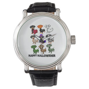 Dachshund Happy Hhalweiner Funny Dog Halloween Horloge