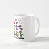 Dachshund Happy Hhalweiner Funny Dog Halloween Koffiemok (Voorkant rechts)