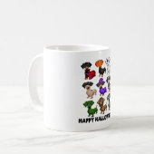 Dachshund Happy Hhalweiner Funny Dog Halloween Koffiemok (Voorkant links)