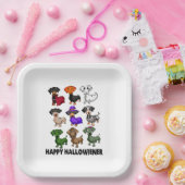 Dachshund Happy Hhalweiner Funny Dog Halloween Papieren Bordje (Feest)