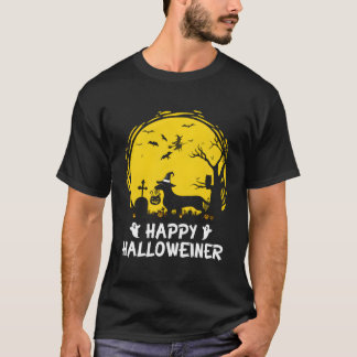Dachshund Happy Hhalweiner Funny Halloween Dogs L T-shirt