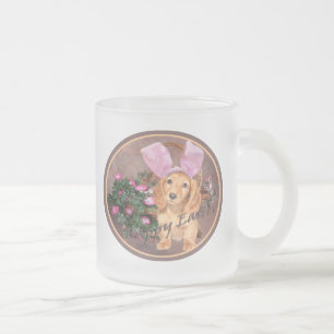Dachshund Happy Pasen Matglas Koffiemok