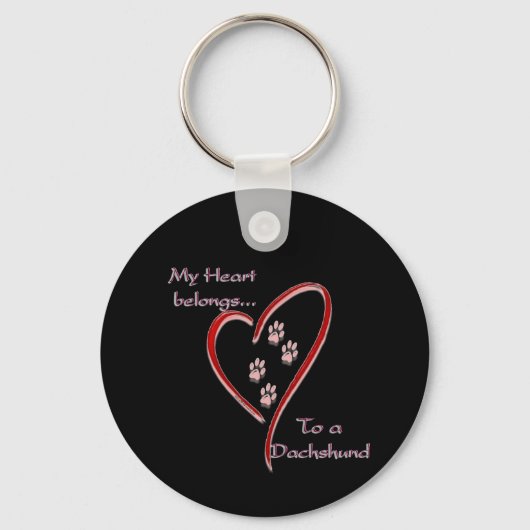 Dachshund hart behoort sleutelhanger (Voorkant)