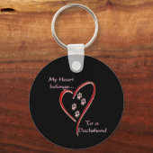 Dachshund hart behoort sleutelhanger (Voorkant)