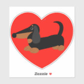 Dachshund Hart Vinyl Sticker (Vel)