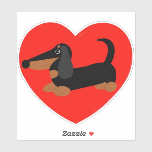 Dachshund Hart Vinyl Sticker (Vel)