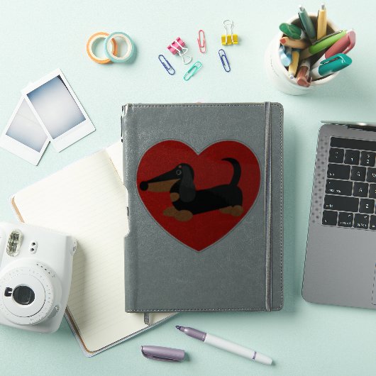 Dachshund Hart Vinyl Sticker (iPad Cover)