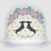 Dachshund Hartrozen Gefeliciteerd  Sneeuwbol (Voorkant)