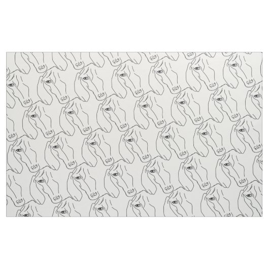 Dachshund Head, kunsttekenstructuur Stof (Fat Quarter)