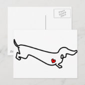 Dachshund Heart Briefkaart (Voorkant / Achterkant)