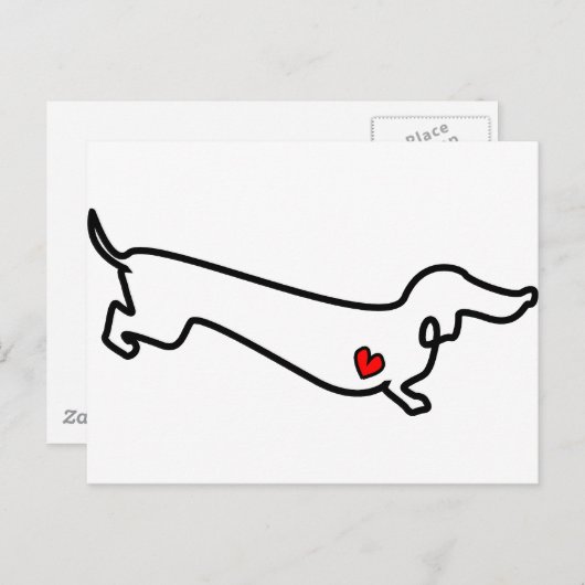 Dachshund Heart Briefkaart (Voorkant / Achterkant)