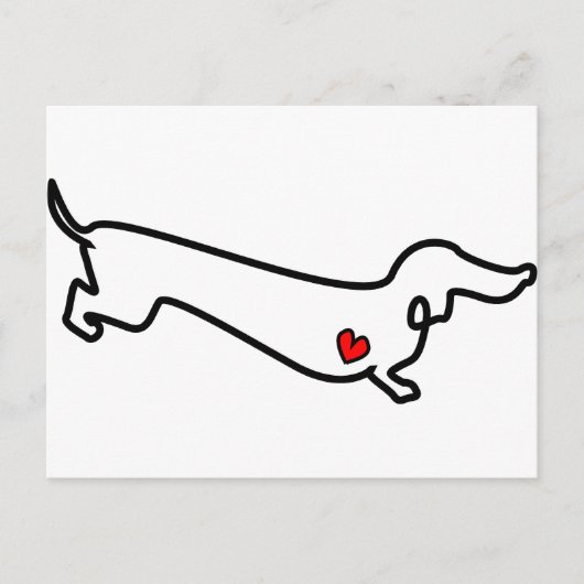 Dachshund Heart Briefkaart (Voorkant)