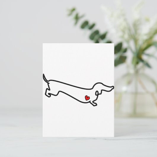 Dachshund Heart Briefkaart (Staand voorkant)