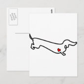 Dachshund Heart Briefkaart (Voorkant / Achterkant)