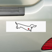Dachshund Heart Bumpersticker (Op auto)